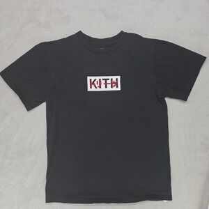 Kith Shirt Youth Boys Large Black Box Logo Graphic Tee Short Sleeve Streetwear